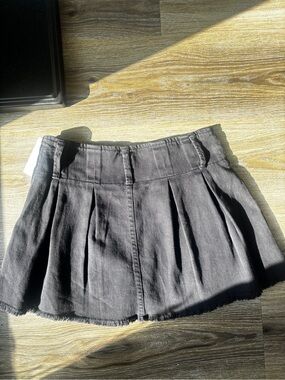 BP Black Denim Pleated Mini Skirt
